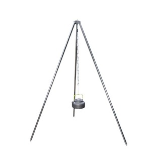 Trépied en aluminium Xingda 19 mm gris, support de barbecue portable pour le camping en plein air, résistant aux hautes températures, pliable, outil de survie - Product Image 4