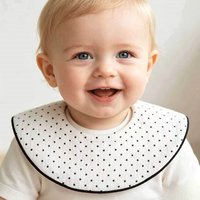 Bavoir pour bébé de style INS, en pur coton, bords surjetés à 360 degrés, imprimé mignon, pour nouveau-né