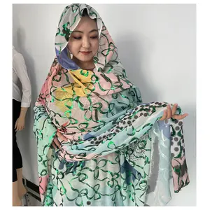 Hot selling africa dress sudanese women stamp toub digital cotton voile total cotton fabric in dubai