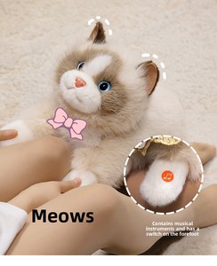 Peluches de chats simulés, jouets en peluche mignons, poupons en peluche de chatons <span class=keywords><strong>et</strong></span> cadeaux pour filles - Product Image 4