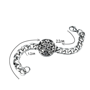 Gelang Salib Pria Vintage Hitam Stainless Steel 2025 Gaya Hip-Hop Geometris Keren Terlaris Dongguan - Product Image 6