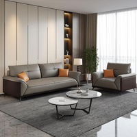 Nouveau mobilier de salon minimaliste de luxe italien, ensemble de canapés 1+2+3, canapé de réception haut de gamme en cuir pour bureau