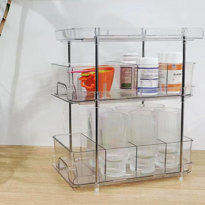 Organizadores de escritorio con divisores Organizador de maquillaje Estuches de exhibición de cosméticos para tocador de baño Escritorio de encimera - Product Image 1