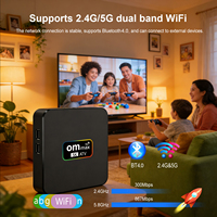 2026 Best Seller OM MAX 5G Smart TV Box Reproductor Multimedia en Streaming Amlogic S905L2 Quad-Core Android 9 BT 4.0 5G Wifi Set Top Box ODM
