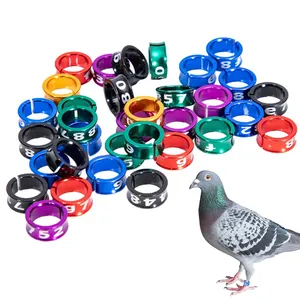 Closed Open Colorful Aluminum Alloy Bird Foot Ring with Numbered for Pigeon Parrot Lovebird Chicken Leg Identify Band