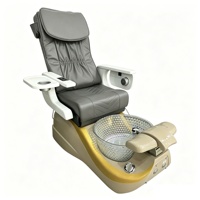 Chaise de pédicure de luxe de style européen en fibre de verre avec fonction de massage, en cuir PU, massage électrique
