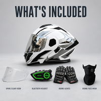 Casque de moto modulable intégral relevable avec casque audio intégré unisexe pour la conduite de vélos électriques