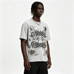 T-shirt unisexe 180G 100% coton peigné à col rond uni : Broderie de logo personnalisée, impression, tee-shirt décontracté oversize vierge Sehe Fashion - Product Image 1