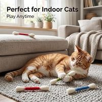 Bâtonnet interactif pour chat en feutre de laine écologique et durable – Rempli de catnip naturel, résistant à la chaleur, jouet de dentition pour chatons et chats adultes