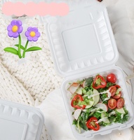 Contenants alimentaires en mousse à charnière robuste biodégradable KS Compartiments à clapet Mfpp Assiettes en plastique Bols pour gâteau à emporter