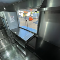 Camion de cuisine mobile en acier inoxydable de 13 pieds avec équipement pour la crème glacée et les en-cas, pour la restauration commerciale en extérieur