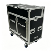 Boîtier de transport hydraulique à roulettes OEM pour console de mixage numérique Yamaha DM7 avec plateforme à dégagement rapide et compartiment supérieur rabattable