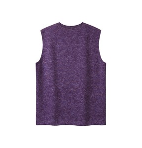 Camiseta sin mangas de punto 100% algodón de 250G para hombre, nueva colección 2026, con efecto lavado a la arena, bordada, tacto frío, hombros caídos, manga corta, estilo casual y holgado. - Product Image 2