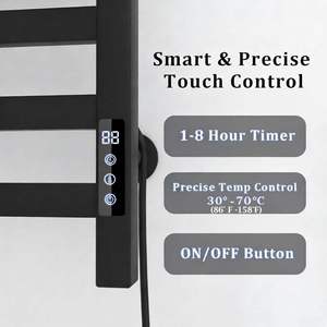 Toallero Calefactor de Pared de Aleación de Aluminio con Recubrimiento en Polvo, 6 Barras, Impermeable, Calentamiento Rápido, para Baño - Product Image 2