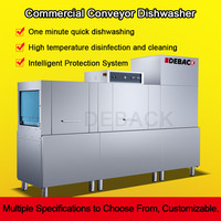 Lave-vaisselle en acier inoxydable avec cycles de lavage réglables, conception modulaire, double stérilisation (vapeur haute température et eau chaude), énergie 1