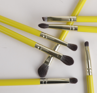 GRACEDO 12pcs Pinceau de maquillage jaune vif Logo personnalisé de haute qualité Ombre à paupières Vegan Private Label Cosmetic Makeup Brush Set