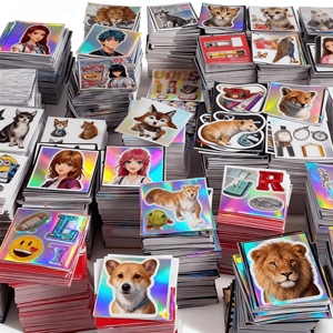 Pegatinas personalizadas a prueba de agua Impresión de logotipo Embalaje Vinilo brillante Etiqueta de transferencia holográfica - Product Image 2