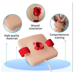 Science médicale Traumatisme humain Blessure par balle Bandage Suture Exercice Soins infirmiers Modèle <span class=keywords><strong>Module</strong></span> de peau - Product Image 4