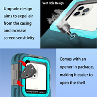 Étui de protection pour téléphone de plongée IP68 étanche et antichoc, design sportif, en TPU+PC+alliage d'aluminium, boîtier de protection sous-marine 15M avec obturateur
