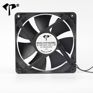 พัดลมระบายความร้อนแบบลูกปืน 12025 AC 110-220V EC ขนาด 120*120*25 มม. รูปทรงสี่เหลี่ยม ความเร็วสูง 68.6-100.2CFM เสียงเบา 28-38 เดซิเบล - Product Image 5