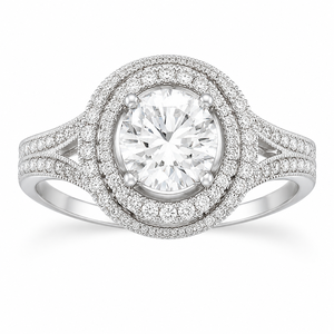 Anello Nuziale con Castone Rotondo per Donne, Elegante Gioiello da Dito alla Moda - Product Image 1
