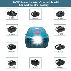Inverter da 200W per Batteria <span class=keywords><strong>Mak</strong></span> Tas, da DC 18V a Uscita AC 110/220V, Fonte di Alimentazione Portatile con Caricatore USB e Luce LED - Product Image 6
