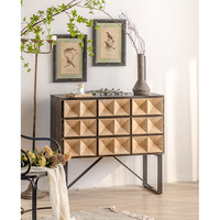 Table d'appoint d'entrée de couloir en bois moderne, Base de meubles de salon, Design créatif, Table Console avec tiroirs en fer forgé