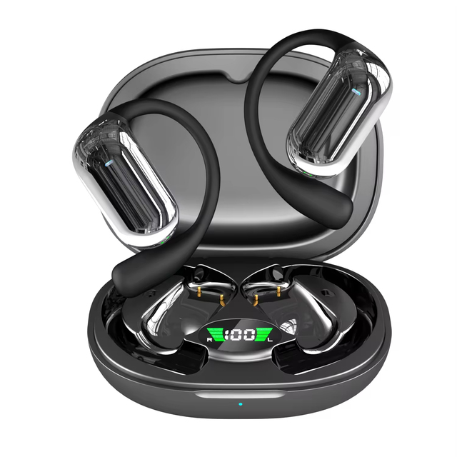 YYK-Q16S Open Ear Hook Earbuds 133 Languages AI Translator Real-Time Translation Sports Earphones Digital Display Battery