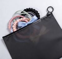 Petits sacs d'emballage noirs givrés à fermeture éclair avec anneau de traction pour pinces à cheveux et bijoux – Sacs à fermeture éclair givrés