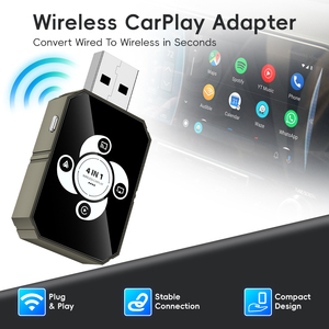 Wholesale 4 in 1 Wireless CarPlay Adapter Android Auto Dongle for Car <b>Plug</b> and Play USB Port Adapter - Product Image 1