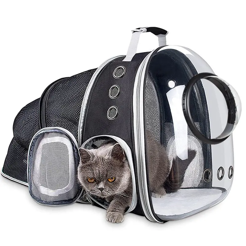 Expandable Cat Pet Carrier Dog Backpack With Side Pockets Space Capsule Pet Cat Backpack