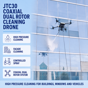 โดรนทำความสะอาดผนังภายนอกแบบโคแอกเชียลคู่รุ่น JTC30 พร้อมอุปกรณ์ฉีดน้ำแรงดันสูงสำหรับล้างหน้าต่าง เหมาะสำหรับบริการทำความสะอาดอาคารสูง - Product Image 1