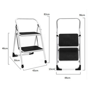 Escabeau pliant en acier à 3 marches pour intérieur, avec main courante de sécurité anti-dérapante, pour cuisine - Product Image 4