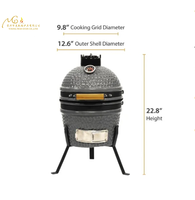 Mini camion de restauration en céramique Kamado de 12 pouces avec plaque de gril barbecue pour barbecue rotatif à charbon de bois