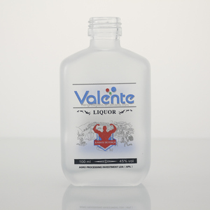 Vente en gros Mini petit 10cl 100ml plat givré Loge personnalisée Vodka alcool Tequila verre liqueur esprit Gin rhum bouteille emballage - Product Image 3