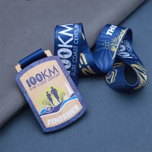 Factory Direct Sell Günstige Bambus medaillen Custom Design Ihre eigenen LOGO Holz lauf Marathon Sport medaillen - Product Image 3