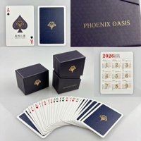 Boîte-cadeau familiale PHOENIX OASIS personnalisée, écologique, durable, cartes à jouer, cartes de poker, logo personnalisé, finition vernie