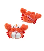 Jouet en peluche pour chat, imitation crabe homard, avec herbe à chat et clochette, durable, pour l'auto-entretenement, poupée pour animal de compagnie