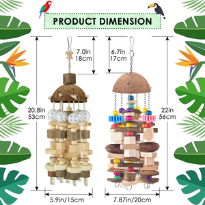 Bloques de Madera Natural Populares para Pájaros, Juguete para Masticar, Morder y Buscar Alimentos para Loros Grises Africanos y Cacatúas - Product Image 2