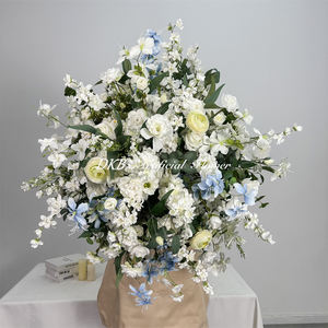 Boule de fleurs artificielles en soie rose, centre de table, vente en gros, rosemorning - Product Image 6