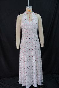 Nuevo Vestido Largo Halter con Estampado de Corazones Pequeños, Espalda Descubierta, para Salir de Noche o Uso Diario, Moda de Verano - Product Image 4