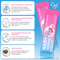 OneBotanicl 1000mg NAD+ Liquide Supplément Nicotinamide Riboside Resvératrol avec PQQ Stimule l'Énergie Cellulaire, la Concentration et le Vieillissement Sain