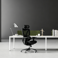Silla de Oficina Ergonómica en Forma de X con Doble Respaldo, Reposabrazos Tridimensional Ajustable y Reposacabezas Bidimensional