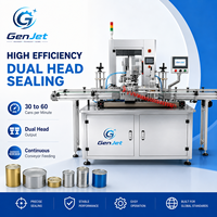 Machine de scellage automatique pneumatique à double tête avec écran tactile PLC pour boîtes de conserve, cartons et bouteilles – Emballage haute efficacité