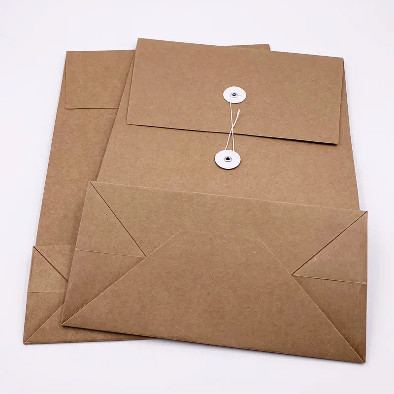 Buste di carta per documenti da ufficio A4 tasche porta File aziendale con stringa marrone