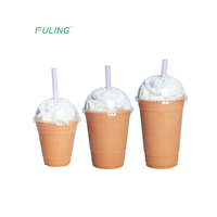 Fuling – tasses en plastique pour jus de café et latte, personnalisées, 12oz, 16oz, 20oz, avec couvercle en forme de dôme, thé au lait, jetables, avec couvercles