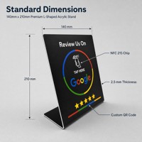 Support de table vertical NFC SIKA en PVC, étanche, pour affichage Google, mini-étiquette, avec fonction 'Touchez pour imprimer', personnalisable pour restaurants et cafés