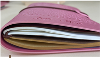 Carnet de notes personnalisable A6 en cuir PU Lynmoe, couleur personnalisée, haute qualité, portable, style rétro découpé, vente en gros