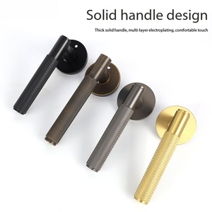Modern Brass Knurled <strong>Door</strong> Lever Handle Entry Privacy Passage Lock <strong>Knobs</strong> Hotel Use 5 Year Warranty Easy Installation - Product Image 5