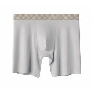 Venta directa de fábrica Calzoncillos bóxer largos para hombre Ropa interior de algodón de colores sólidos Madal Transpirable y de tiro medio - Product Image 1